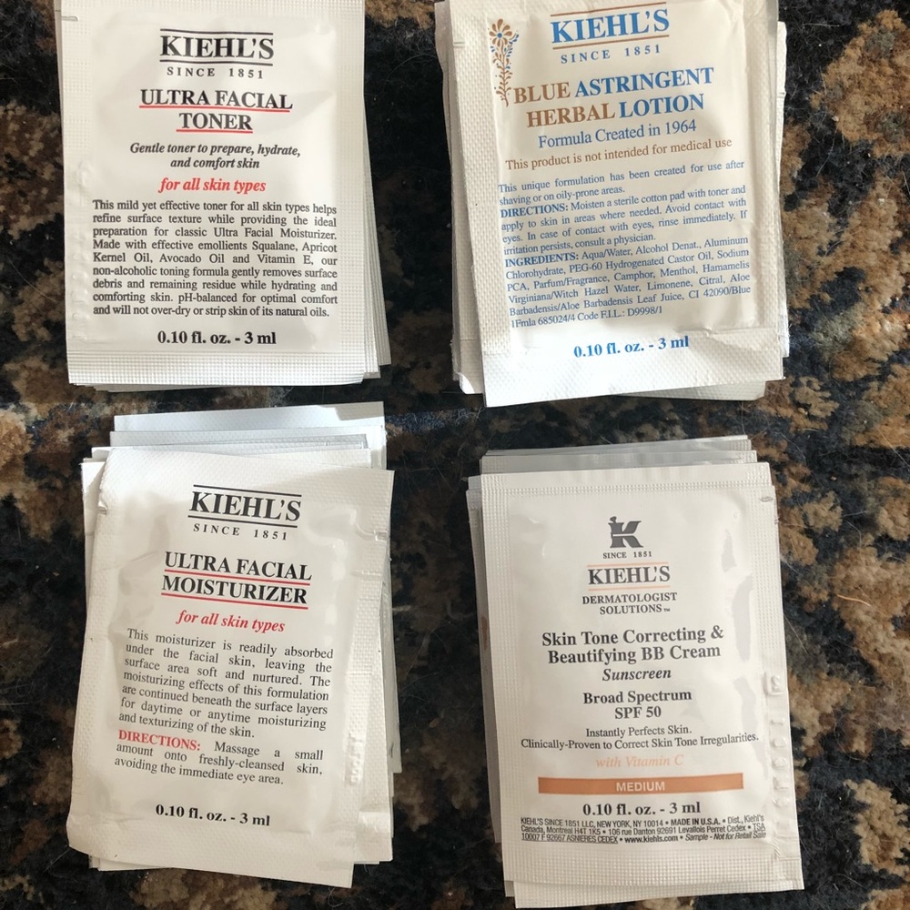 40 KIEHLS samples toner moisturizer b.b. cream